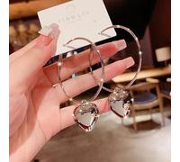 LMRJHAZ Zircon Inlaid Five Petal Flower Earrings For Women Tassel Long Earrings Wedding Jewelry