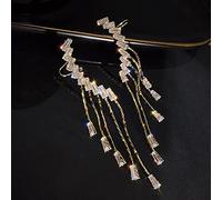 LMRJHAZ Zircone inlaiid -Color Heart Long Orecchini di Nappa Gioielli per Il Regalo di Compleanno delle Donne