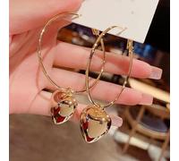LMRJHAZ Zircone inlaiid -Color Heart Long Orecchini di Nappa Gioielli per Il Regalo di Compleanno delle Donne