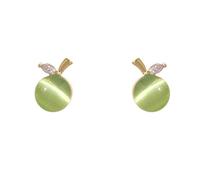 LMRJHAZM 18 g di canotte per gatti da gatto da gatto da 18 g per donne 925 sterling in argento post pin a spillo ipoallergenico foglia di mele piccoli borchie di cartilagine graziose gioielli