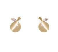 LMRJHAZM 18 g di canotte per gatti da gatto da gatto da 18 g per donne 925 sterling in argento post pin a spillo ipoallergenico foglia di mele piccoli borchie di cartilagine graziose gioielli
