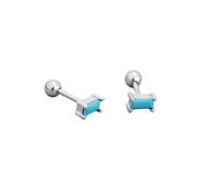 LMRJHAZM 18 g di piccoli orecchini per borchie rettangolo per donne 925 sterling ipoallergenico Ipoallergenico Minimalista simpatico Studini cartilagine Tragus 3 mm Ballo Vita Back Gioielli di pietra