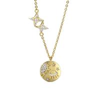 LMRJHAZM Accessori Collana in Argento Sterling 925 per Donna Stella Dorata del mistero Collane con Ciondolo da Donna Minimalista alla Moda Unica Delicata Coreana