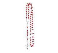 LMRJHAZM Accessorio Collana Rosario Religioso per Donne E Uomini - 1Pc Croce Cattolica Rosario Perline Pendenti Collana Religiosa Rotonda Perline di Cristallo, Maria Gesù Croce Pendente Perline