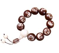 LMRJHAZM Bracciale Panzhu, Rosario Buddista, Perle di Rosario, Tai Chi Bagua Bodhi Corda a radice Corda Bodhi Manico a Catena Perle Buddha Adatte Gioielli buddisti tibetani per Unisex