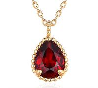 LMRJHAZM Collana del lampadario per Le Donne Caduta d'Acqua Drop 100% Garnet Agate Citrina Fine La Luce di gioielleria fine