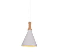 LMRJHAZM E27 Lampada a Sospensione Nordic -in Stile Singolo -Head in Legno in Legno in Metallo in Metallo Creative Restaurant Bar a Sospensione Luci sospese White Metal Art Art Regolabile Ampiccante