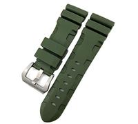 LMRJHAZM Fascia d'oro in gomma 22mm 24mm 26mm silicone cinghia di orologio adatto per pANERAI Luminor sommergibile Pam Bracciale impermeabile blu verde (colore: perno arancione, dimensione: 26mm)