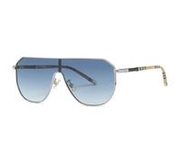 LMRJHAZM Flat Top Big Frame One Piece Occhiali da sole donne per gli uomini di lusso Vintage Metal Punk tonalità popolari, Argento blu, Taglia unica