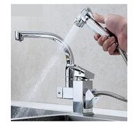 LMRJHAZM fyfgnb estraibile spruzzatore per rubinetto per cucina per cucina multifunzione mixer calda e fredda tocco di mezzanotte nere a due modalità uscita dell'acqua (Cromo)