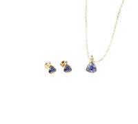 LMRJHAZM Gioielli 2 Pezzi 925 Set di Gioielli da Sposa per Donne - Triangle Zircon Circone Vintage Collana e Orecchini, Set di Orecchini, per la Sua Ragazza Moglie Ragazza di San Valentino