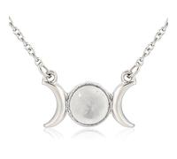 LMRJHAZM Gioielli Crystal Birthstone Triple Moon Goddess per Donne Uomini Ragazze, Dianty Crescent Moon Fase Guarigione Regali di Compleanno del Chakra per Madre Friends Gioielli per Ragazze