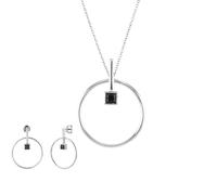 LMRJHAZM Gioielli Set di Gioielli da Donna 925 - Collana Geometria e Orecchini Collana a Pendente Rotonda, Bellissimi Accessori per Set di Gioielli per la Sposa Gioielli