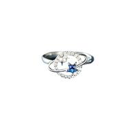LMRJHAZM Girl Products Planet Finger Ring for Women Stars Blue Stars Fashion Silver Color Rings Accessori Creative Jewelry-N51 Regali