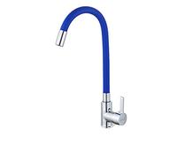 LMRJHAZM Lavandino cucine cucina bagno, ottone cromato nero cucina lavello rubinetto in gomma flessibile in gomma calda mixer di acqua fredda rotazione rubinetto cucina/verde