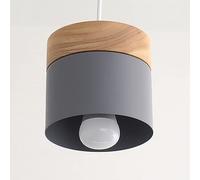 LMRJHAZM Mini luci a Ciondolo in Legno Moderno Moderno Bianco a Sospensione del soffitto Industriale Grigio Piccolo lampadario Cilindro in Metallo farmello Fattoria Lampada a Sospensione per la