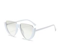 LMRJHAZM Moda Mezza Telaio Occhiali Da Sole Uomini Per Le Donne di Lusso Vintage All'aperto Viaggio Drive Tendenza Tonalità UV400, Bianco argento, Taglia unica