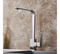 LMRJHAZM Nickel Spazzolato 360 Ruota Cucina Cucina Montaggio Montare Caldo Mixer Tocca per Cucina a Leva Singola Cancella Cucina da Bagno a Foro