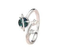 LMRJHAZM Prodotti da ragazza Argento Colore Happy Planet Coppia di apertura Gioielli Anello Gioielli Long Distanza Gift J643-N40