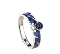 LMRJHAZM Prodotti da ragazza Argento Colore Happy Planet Coppia di apertura Gioielli Anello Gioielli Long Distanza Gift J643-N40