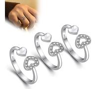 LMRJHAZM Prodotti da ragazza L'amore tra una nonna e la nipote è Forever Ring, 3 pezzi Apertura a doppio cuore Love Rings Regali