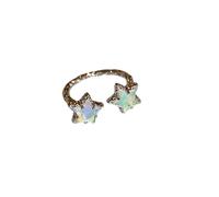 LMRJHAZM Prodotti da ragazza Silver Colore a cinque stelle puntate per donne Simple Cross Aperted Planet Crystal Star Finger Anelli di gioielli Gifts-N32 Regali