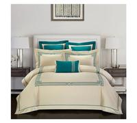 LMRJHAZM Set di Biancheria da Letto a Quattro Pezzi Fiori da Ricamo di Lusso Copertura del piumone 600tc Cotton Egiziano 4pcs Regina King Size Biancheria da Letto Grigio Foglio Piatto Rosa Letto a