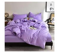 LMRJHAZM Set di Biancheria da Letto a Quattro Pezzi Set da Quattro Pezzi, Lenzuola a Letto a Letto Singolo Foglio di Copertura del piumone Camera da Letto, gemello (Viola-Queen