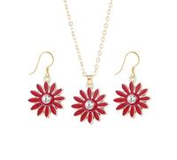 LMRJHAZM Set di gioielli floreali margherite per donne graziose dichiarazioni di fiore di ciliegia penzolani collane a ciondolo per le vacanze di compleanno gravi per la figlia di BFF Figlia