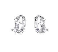 LMRJHAZM Star Cubic Zirconia Orecchini a cerchio Huggie per donne Sterling Silver Contellation Cartilagine Cinetto carino CZ Sleeple Sleer Piccole Orecchini stelle delicati da cervo