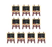 Lmrysalque 10 pezzi. Cavalletto in ardesia piccola in miniatura, casa delle bambole realistica e affascinante, lavagne piccole con cavalletto per casa delle bambole 1/12 1/6