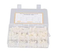 Lmrysalque 150Pcs Nylon Standoff Screw Spacer Round Mounting Hardware Fastener Set Kit White