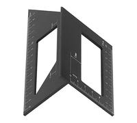 Lmrysalque 45°/90° T Calibro Angolare Righello Diritto Strumento di Misurazione del Grado Mitra 3D per la Lavorazione del Legno (Nera)