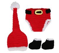 Lmrysalque Baby Crochet Christmas Clothes Morbido cotone Neonato Fotografia Prop Infantile lavorato a maglia all'uncinetto