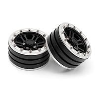 Lmrysalque Cerchi in Lega di Alluminio Beadlock 4 Pezzi 1,9 Pollici 55 * 26 * 40 mm di Ricambio per Axial SCX10 90026 90046 TRAX4 D90 Wraith 90048 1/10 Auto telecomandata (Nera)