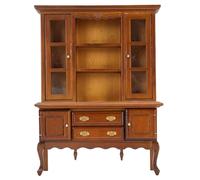 Lmrysalque Credenza per casa delle bambole Credenza per casa delle bambole in miniatura in legno di betulla Squisita scultura in scala 1:12 per la casa