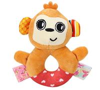 Lmrysalque Giocattolo di Peluche per campanella a Mano Infantile Che placa i Giocattoli educativi per Bambini della Campana del consolatore del Bambino (Peluche Scimmia-Cerchio)