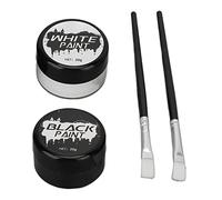 Lmrysalque Kit per la pittura del viso di Halloween Pittura per il corpo del viso altamente pigmentata in bianco e nero per feste a tema cosplay fai te