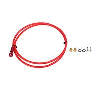 Lmrysalque MEROCA - Set di tubi idraulici per mountain bike, 1 m, con oliva e inserti di collegamento per accessori per bicicletta XTR (rosso 1 metro + ago dell'olio HB90 + corpo a cinque fili)