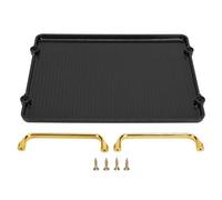 Lmrysalque Vassoio decorativo elegante texture squisito vassoio ergonomico per servire con manici per prodotti di bellezza (nero)