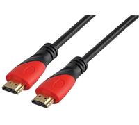 LMS DATA Cavo HDMI Alta Velocità Premium, Connettori Dorati, 3m, Nero/Rosso