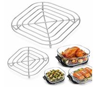 LMSAWK 2 Pezzi Griglie Airfryer Inox per CRISPi Pro Accessorio Ricambio | Griglie di ricambio per CRISPi FN101EU e CRISPi Pro, 14 cm e 20 cm per contenitori vetro 1,4L e 3,8L, lavastoviglie