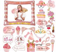 LMSHOWOWO Photo Booth Compleanno 18 Anni, Accessori per Festa 18 Anni, Cornice Selfie Gonfiabile, Gadget per Festa