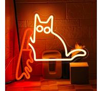 LMSIGNLY Gatto Con Coltello Insegna al Neon Divertente Animale Luce al Neon Animale Animale Luce al Neon Segno Gattino Luce LED Segno per Carino Gatto Decorazione da Parete Casa Camera da Letto
