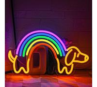 LMSIGNLY Scudo neon per decorazione da parete per cani, luce neon, animali a LED, arcobaleno, al neon, dimmerabile, per il negozio di animali domestici, Kid Room Bedroo, per gli amanti del cane