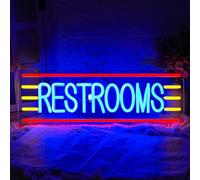 LMSIGNLY Targa al neon per WC, per negozio, toilette, luce al neon, per bagno, per la casa, bar, negozio, hotel, centro, supermercato, decorazione