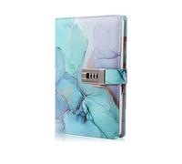 LMTNNB Diario in marmo con serratura, per ragazze e donne, A5, in pelle, per adolescenti, con lucchetto con password, con portapenne, per diario di viaggio, ufficio, blocco note