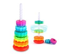 LMTNNB Giocattoli impilabili - Torre arcobaleno, giocattolo impilabile per bambini, giocattolo educativo per bambini dai 1 ai 3 anni, resistente plastica ABS, riconoscimento di colore e forma,