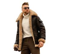 Lmtossey Giacca da Uomo in Pile di Pelle di Daino Cappotto Casual da Uomo in Pelliccia Autunnale E Invernale Cappotto da Giacca Ispessito