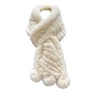 Lmtossey Inverno Caldo Della Palla Muffler Della Peluche Sciarpe Russia Delle Donne genuino, Beige, Length 80cm